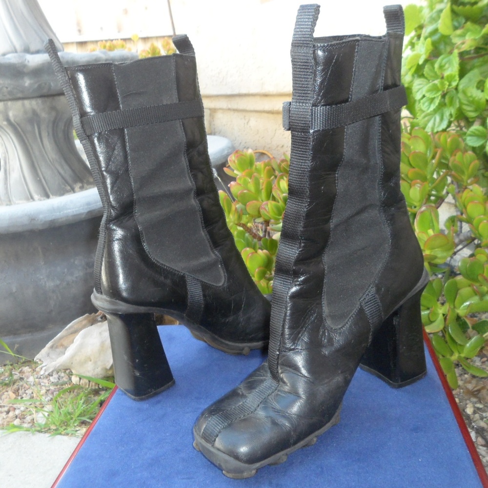 Miu Miu Leather Ankle Mid Calf Chunky 39 1/2